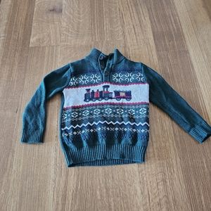 The Childrens Place Train Christmas Sweater